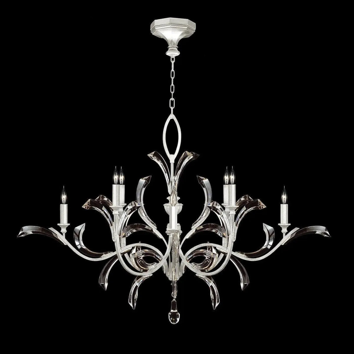 Fine Art Handcrafted Lighting - Beveled Arcs 57-Inch Eight Light Chandelier - 701240-SF4 | Montreal Lighting & Hardware