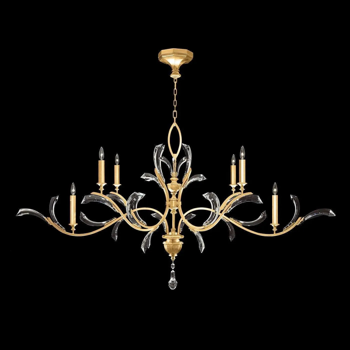 Fine Art Handcrafted Lighting - Beveled Arcs 74-Inch Six Light Chandelier - 700840-SF3 | Montreal Lighting & Hardware