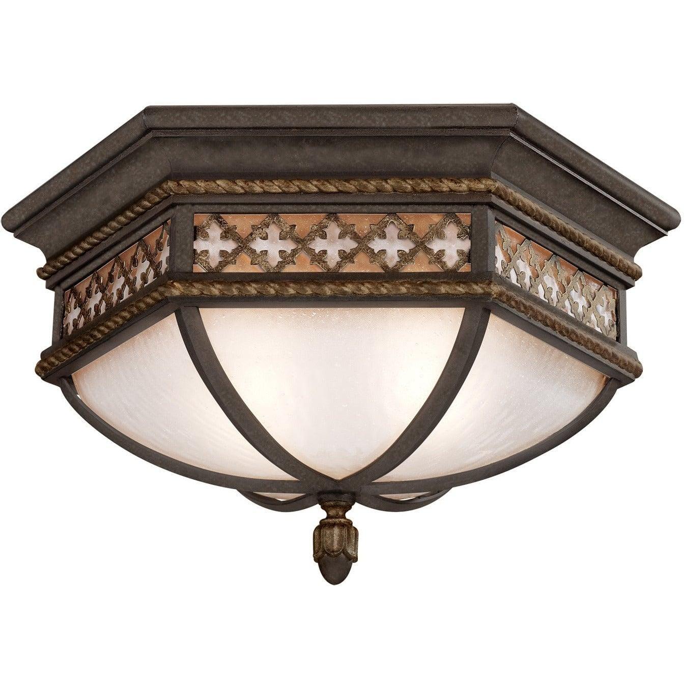 Fine Art Handcrafted Lighting - Chateau Outdoor 21-Inch Two Light Outdoor Flush Mount - 403082ST | Montreal Lighting & Hardware