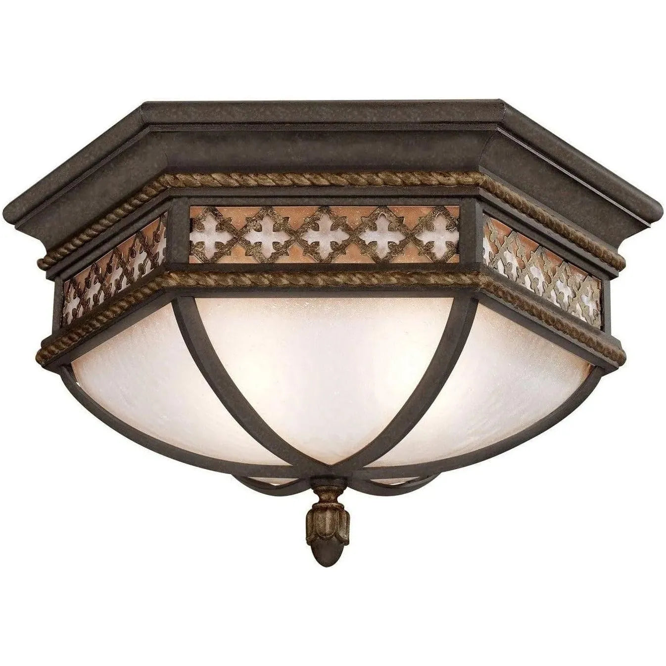 Fine Art Handcrafted Lighting - Chateau Outdoor 21-Inch Two Light Outdoor Flush Mount - 403082ST | Montreal Lighting & Hardware