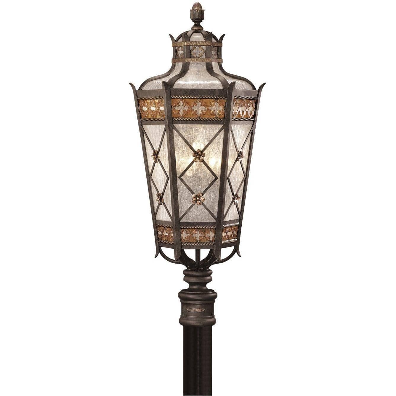 Fine Art Handcrafted Lighting - Chateau Outdoor 32-Inch Five Light Outdoor Post Mount - 541680ST | Montreal Lighting & Hardware