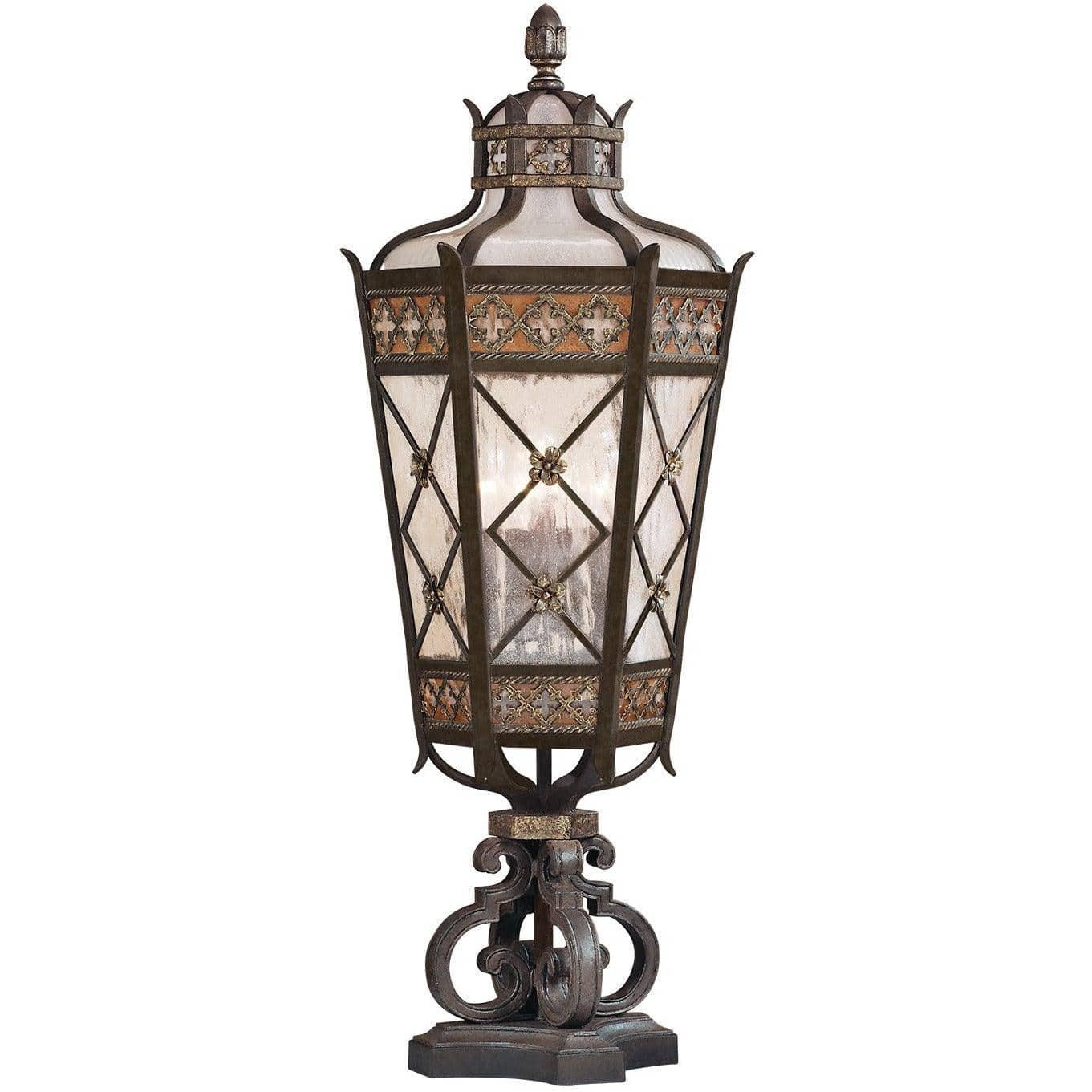 Fine Art Handcrafted Lighting - Chateau Outdoor 35-Inch Five Light Outdoor Pier Mount - 403983ST | Montreal Lighting & Hardware