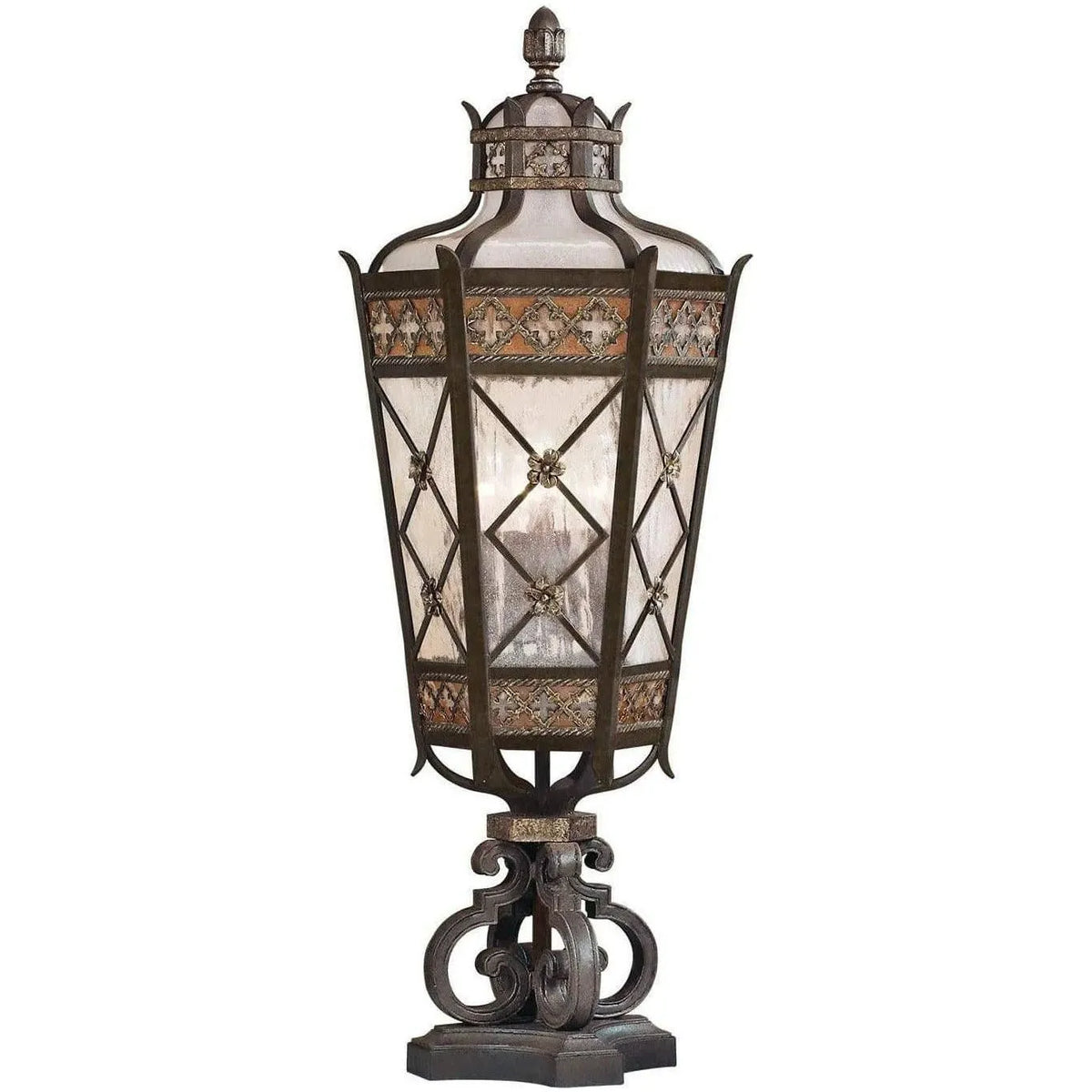 Fine Art Handcrafted Lighting - Chateau Outdoor 35-Inch Five Light Outdoor Pier Mount - 403983ST | Montreal Lighting & Hardware
