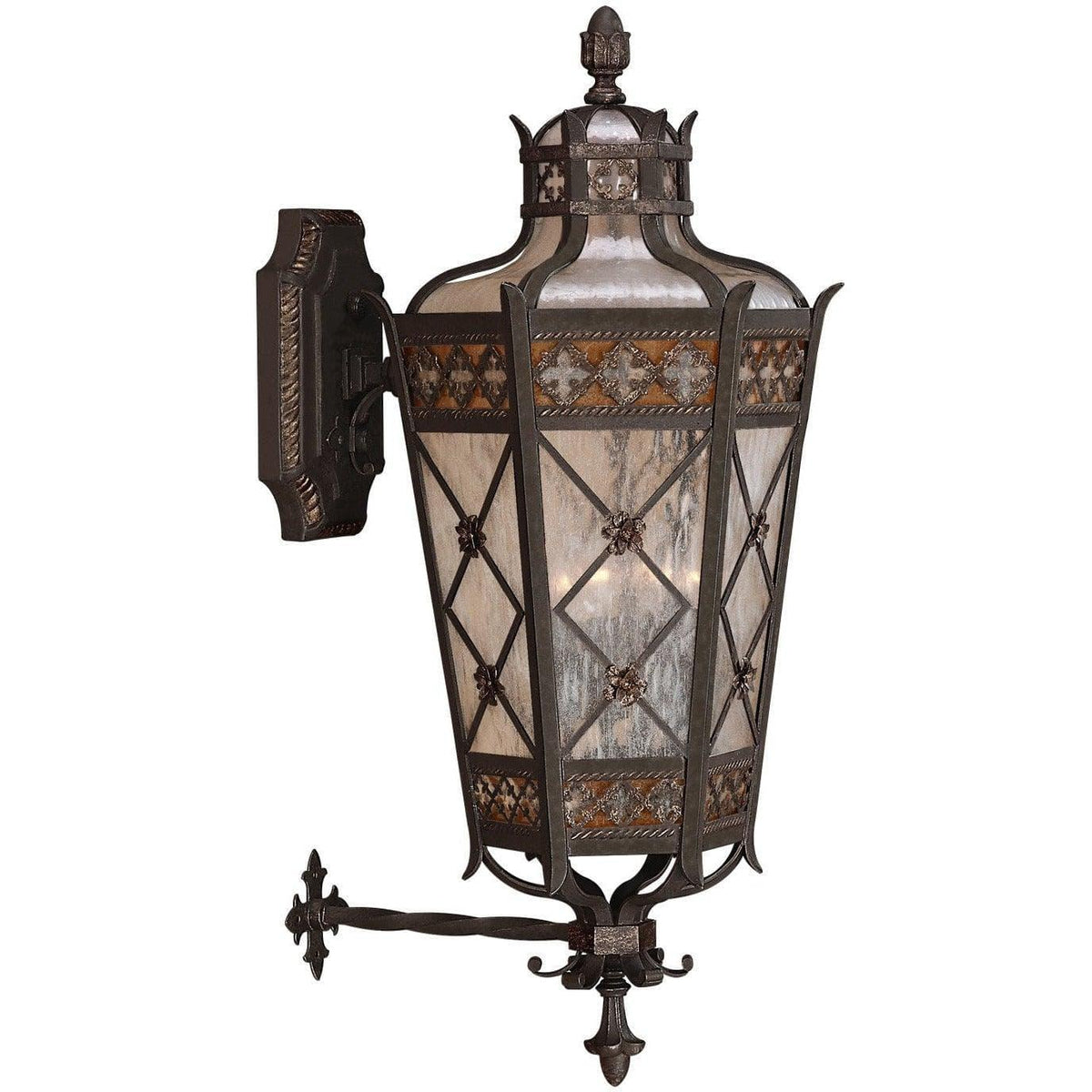 Fine Art Handcrafted Lighting - Chateau Outdoor 37-Inch Four Light Outdoor Wall Mount - 403681ST | Montreal Lighting & Hardware