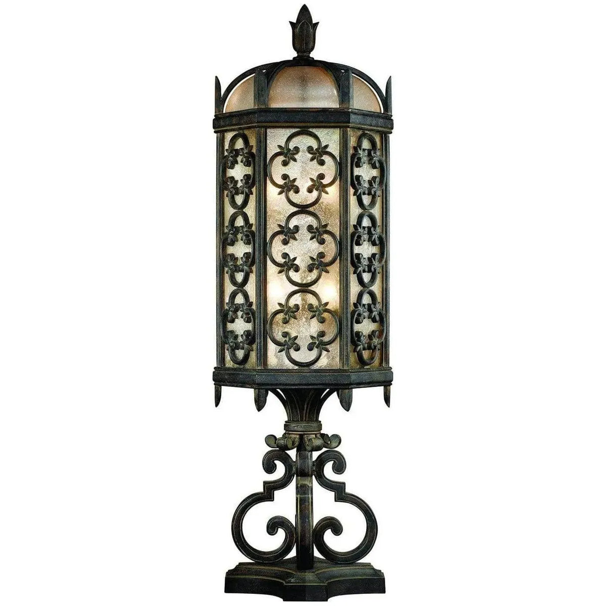 Fine Art Handcrafted Lighting - Costa del Sol 33-Inch Three Light Outdoor Pier Mount - 324980ST | Montreal Lighting & Hardware