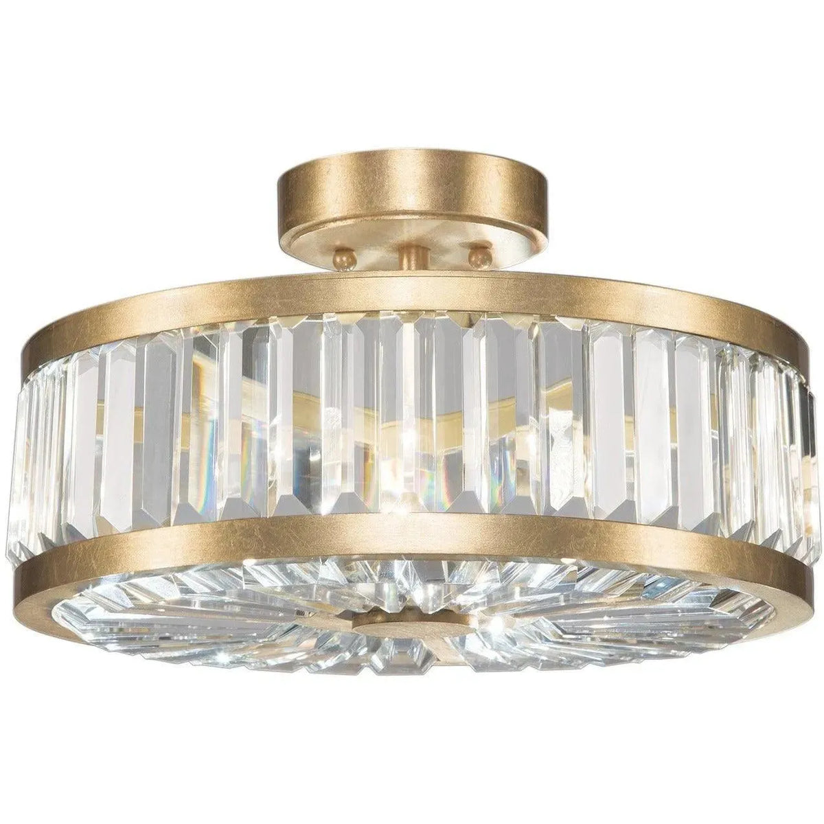 Fine Art Handcrafted Lighting - Crystal Enchantment 16-Inch Three Light Semi-Flush Mount - 815740-2ST | Montreal Lighting & Hardware
