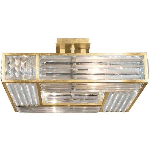 Crystal Enchantment 25 pouces quatre lumière Semi-Plafonnier