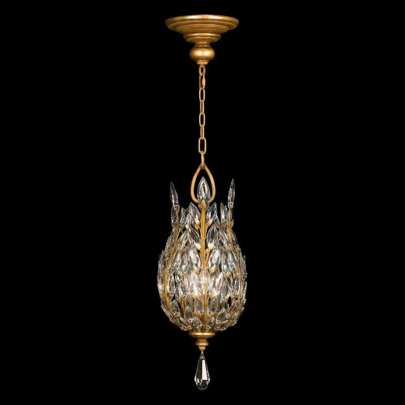 Fine Art Handcrafted Lighting - Crystal Laurel 11-Inch Three Light Lantern - 804640-2ST | Montreal Lighting & Hardware