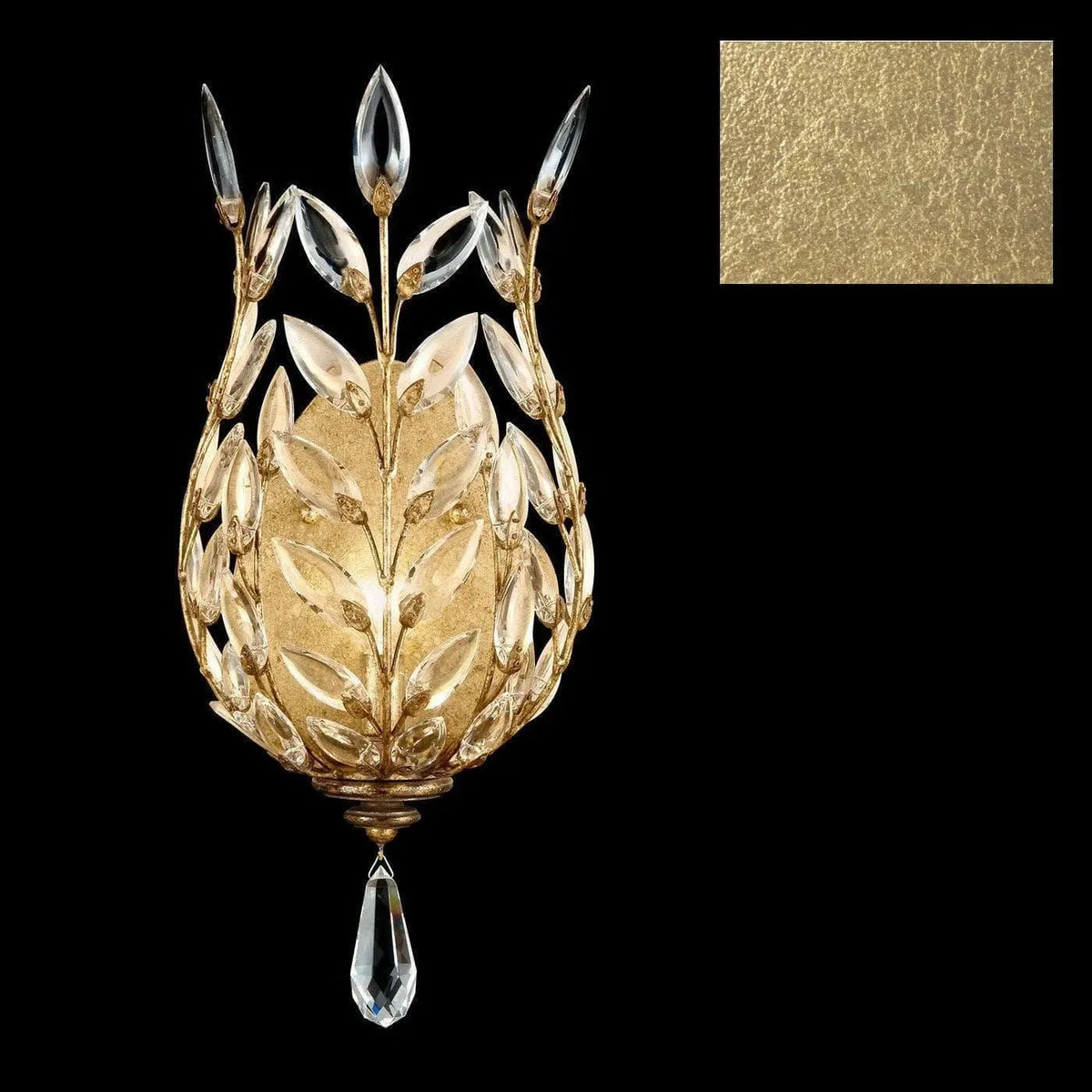 Fine Art Handcrafted Lighting - Crystal Laurel 17-Inch One Light Wall Sconce - 759550-SF3 | Montreal Lighting & Hardware