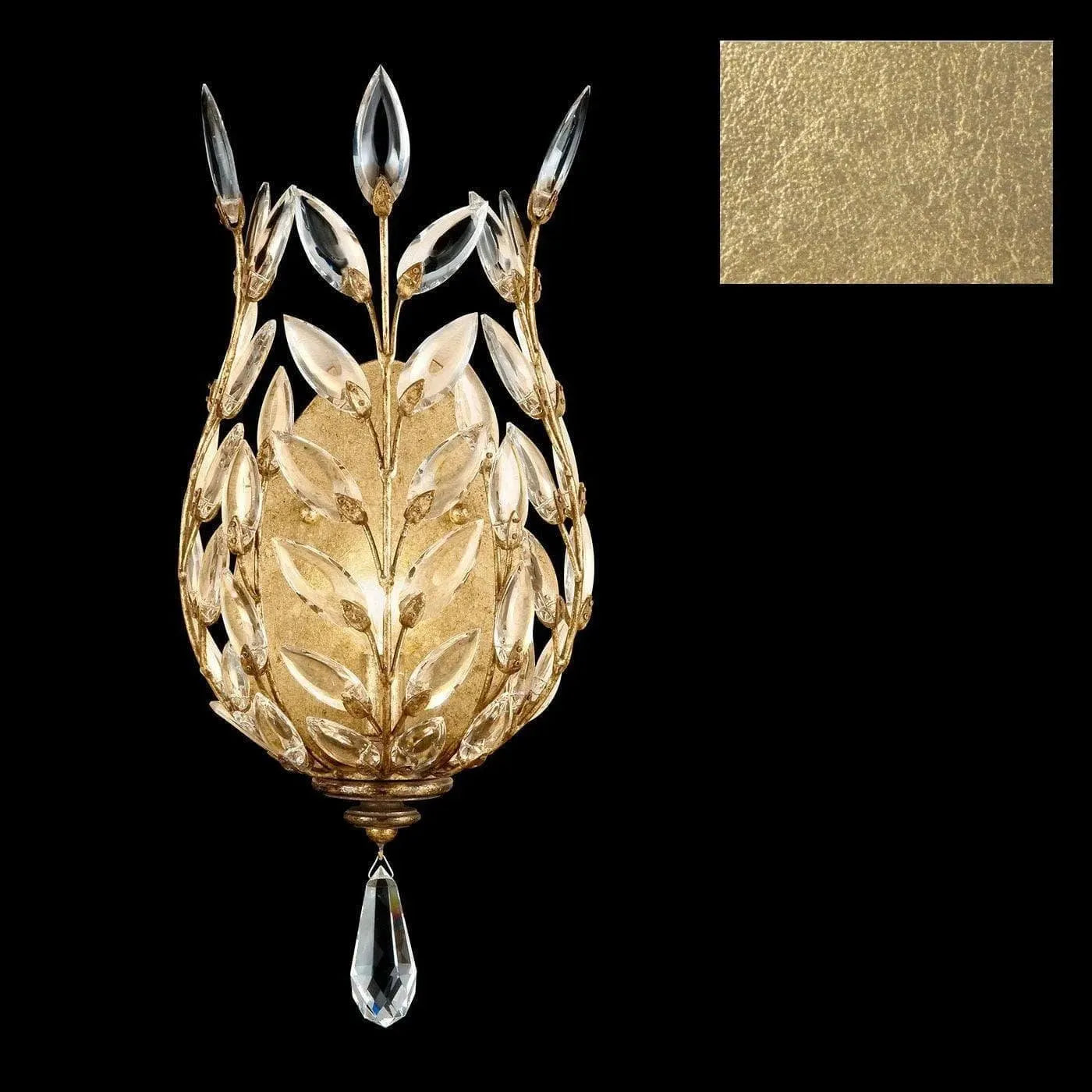 Fine Art Handcrafted Lighting - Crystal Laurel 17-Inch One Light Wall Sconce - 759550-SF3 | Montreal Lighting & Hardware