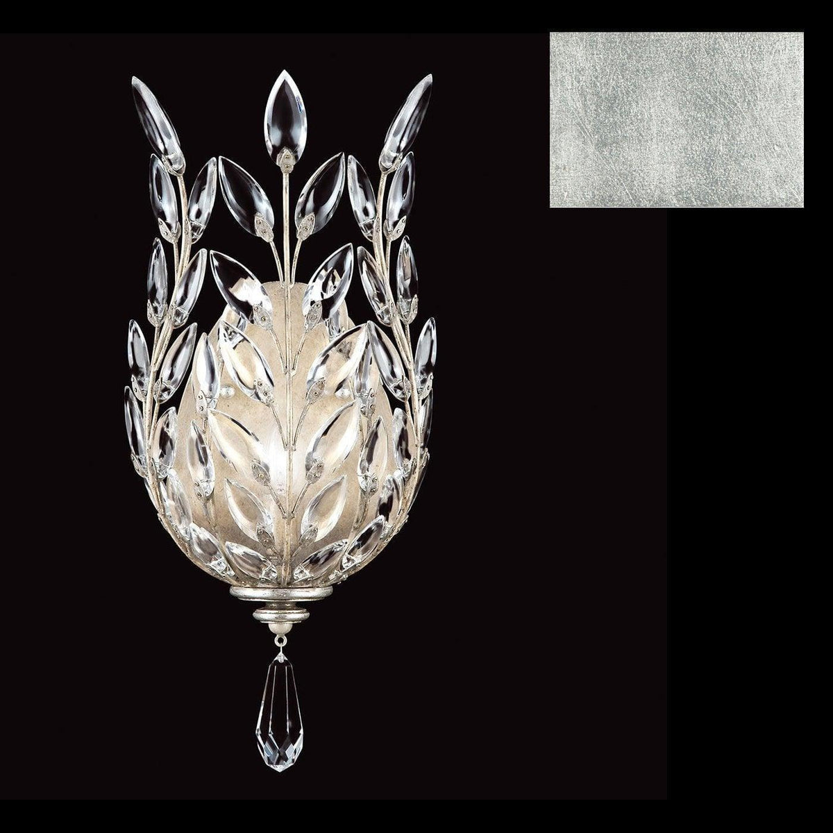 Fine Art Handcrafted Lighting - Crystal Laurel 17-Inch One Light Wall Sconce - 759550-SF4 | Montreal Lighting & Hardware