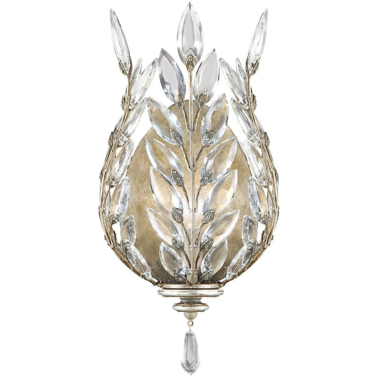 Fine Art Handcrafted Lighting - Crystal Laurel 17-Inch One Light Wall Sconce - 759550ST | Montreal Lighting & Hardware