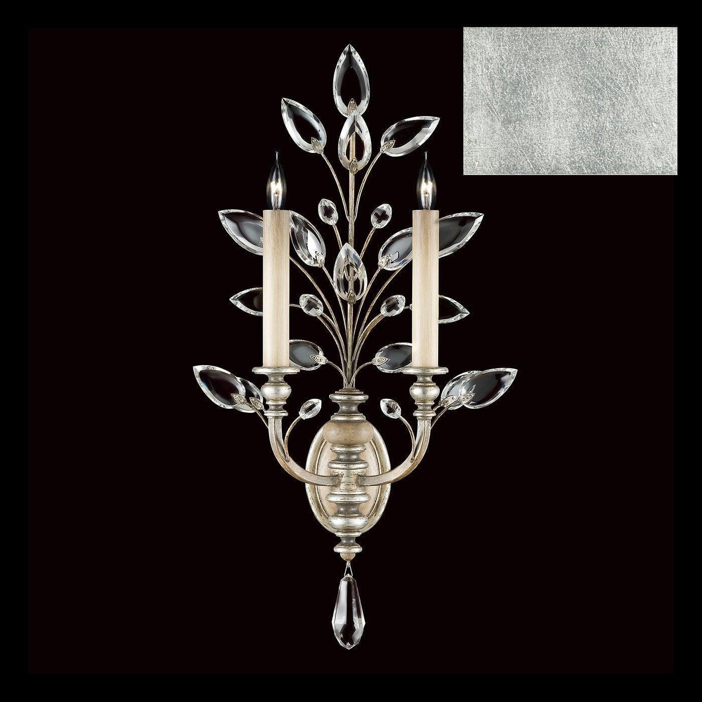 Fine Art Handcrafted Lighting - Crystal Laurel 28-Inch Two Light Wall Sconce - 759750-SF4 | Montreal Lighting & Hardware