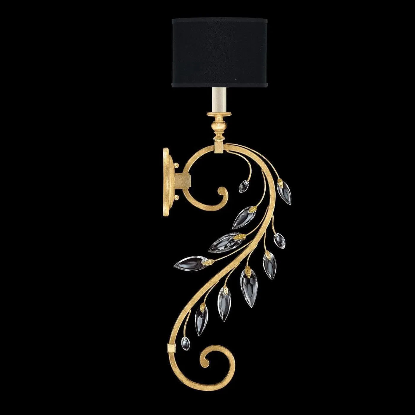 Fine Art Handcrafted Lighting - Crystal Laurel 33-Inch One Light Wall Sconce - 774650-SF34 | Montreal Lighting & Hardware