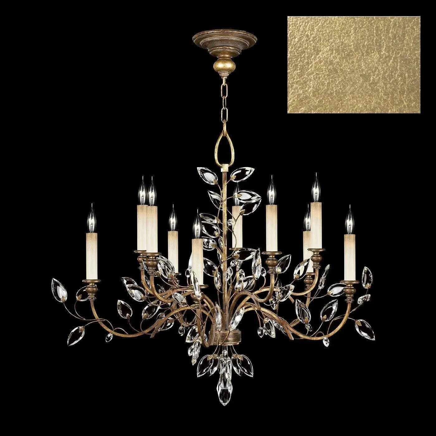 Fine Art Handcrafted Lighting - Crystal Laurel 43-Inch Ten Light Chandelier - 753140-SF3 | Montreal Lighting & Hardware