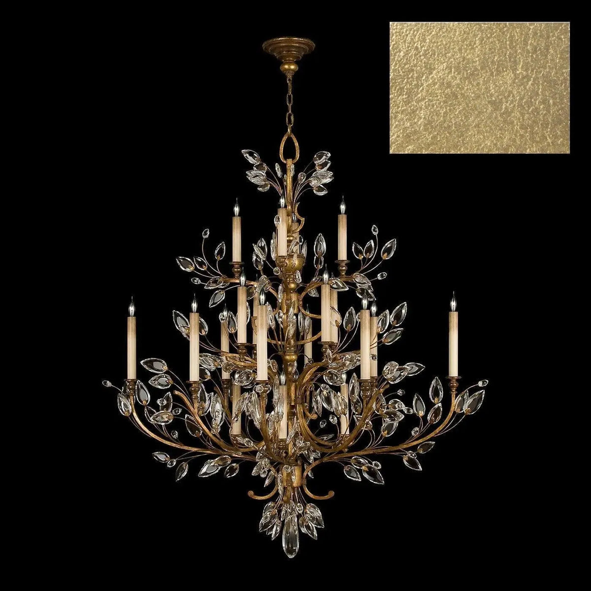 Fine Art Handcrafted Lighting - Crystal Laurel 45-Inch 16 Light Chandelier - 759440-SF3 | Montreal Lighting & Hardware