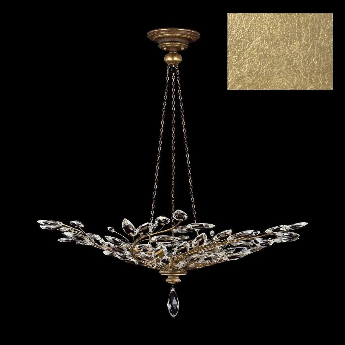 Fine Art Handcrafted Lighting - Crystal Laurel 47-Inch Six Light Pendant - 753740-SF3 | Montreal Lighting & Hardware