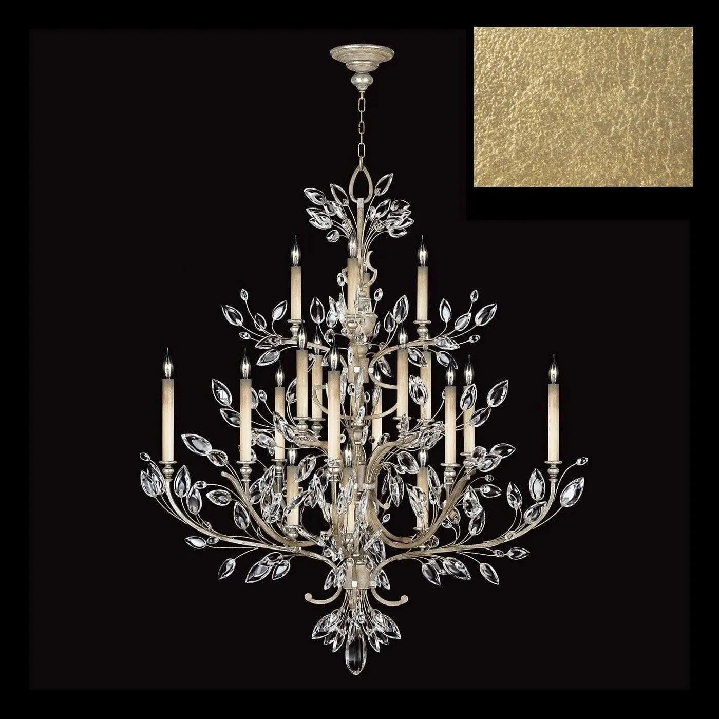 Fine Art Handcrafted Lighting - Crystal Laurel 57-Inch 20 Light Chandelier - 771140-SF3 | Montreal Lighting & Hardware