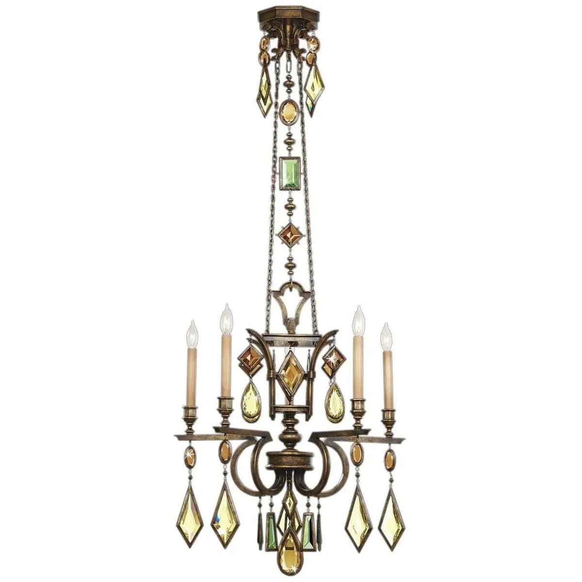Fine Art Handcrafted Lighting - Encased Gems 27-Inch Five Light Chandelier - 708340-1ST | Montreal Lighting & Hardware
