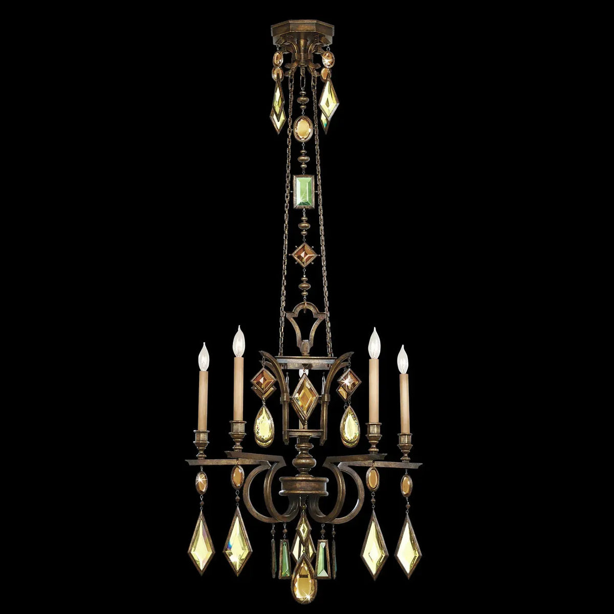 Fine Art Handcrafted Lighting - Encased Gems 27-Inch Five Light Chandelier - 708340-1ST | Montreal Lighting & Hardware