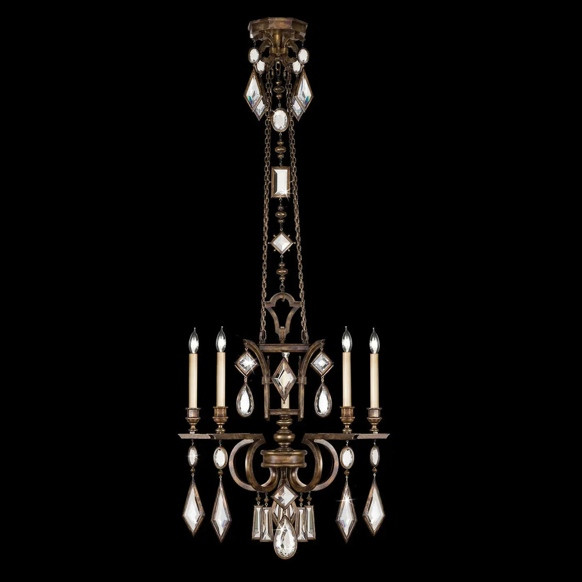 Fine Art Handcrafted Lighting - Encased Gems 27-Inch Five Light Chandelier - 708340-1ST | Montreal Lighting & Hardware