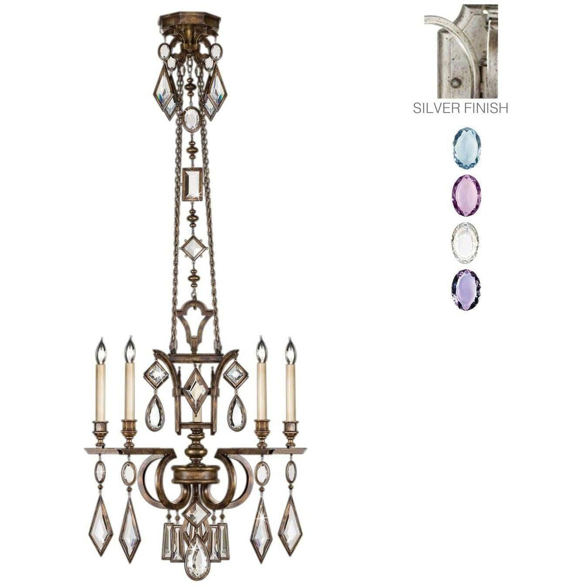 Fine Art Handcrafted Lighting - Encased Gems 27-Inch Five Light Chandelier - 719440-1ST | Montreal Lighting & Hardware