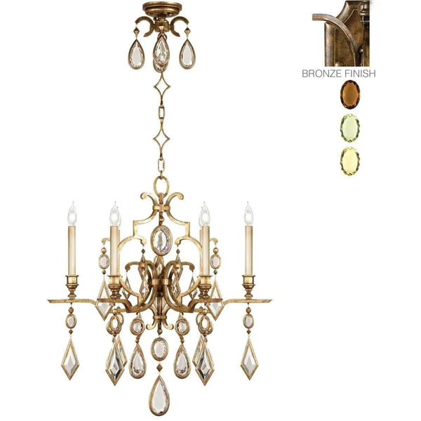 Encased Gems 29 pouces Six lumières Suspendu