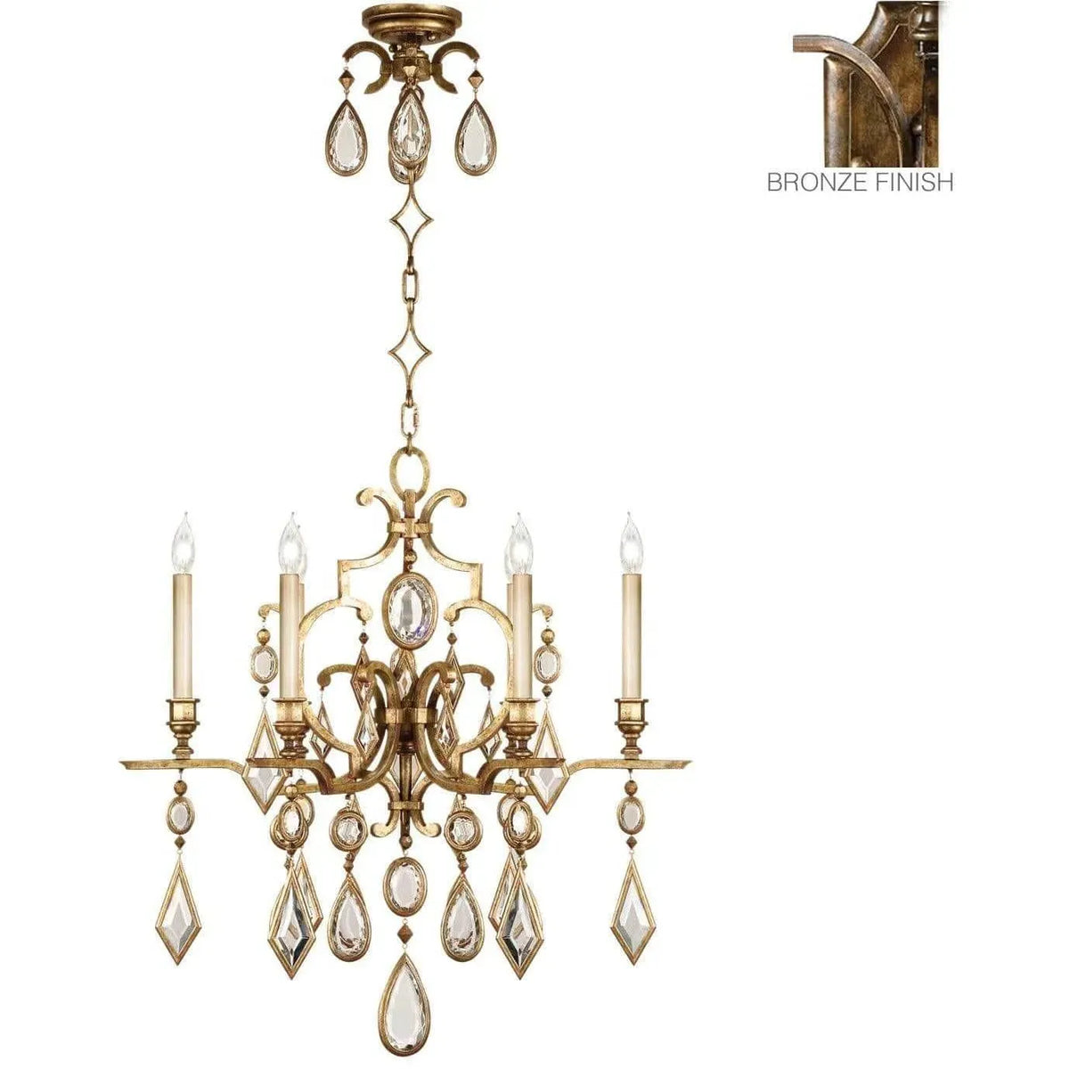 Fine Art Handcrafted Lighting - Encased Gems 29-Inch Six Light Chandelier - 718240-3ST | Montreal Lighting & Hardware