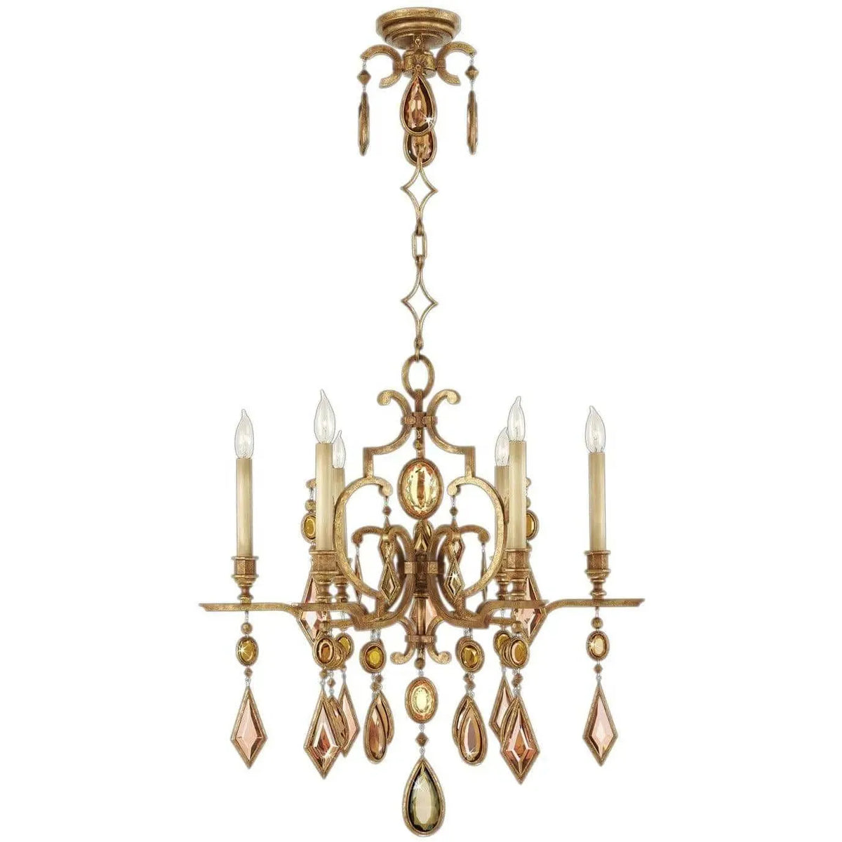 Fine Art Handcrafted Lighting - Encased Gems 29-Inch Six Light Chandelier - 729640-1ST | Montreal Lighting & Hardware