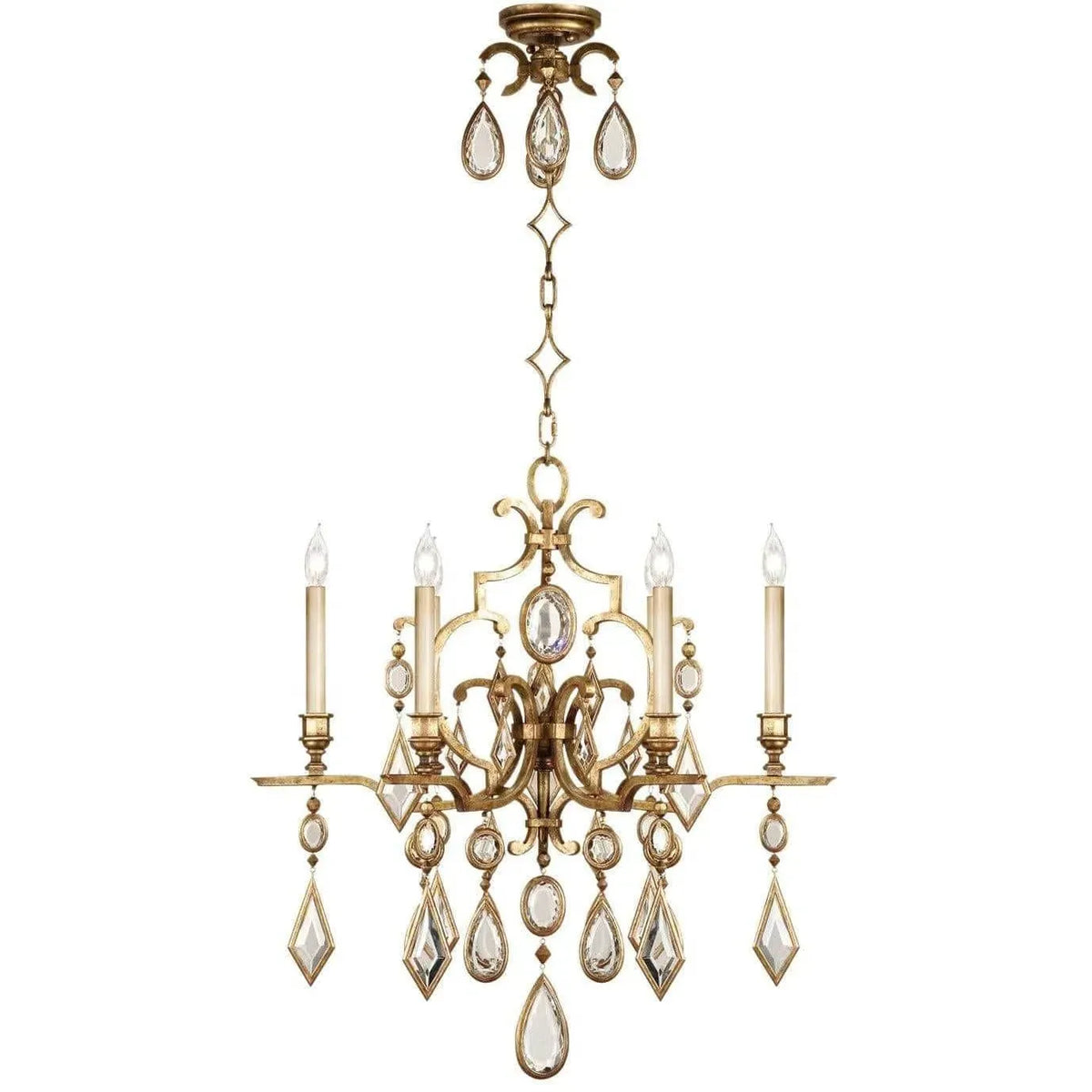 Fine Art Handcrafted Lighting - Encased Gems 29-Inch Six Light Chandelier - 729640-3ST | Montreal Lighting & Hardware