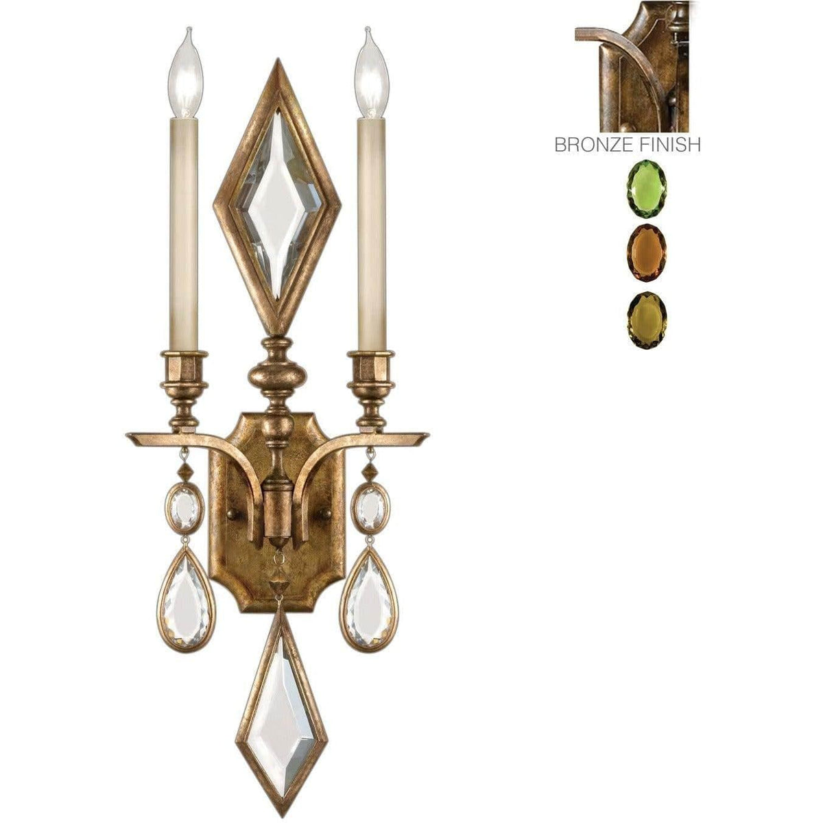 Fine Art Handcrafted Lighting - Encased Gems 29-Inch Two Light Wall Sconce - 718150-1ST | Montreal Lighting & Hardware