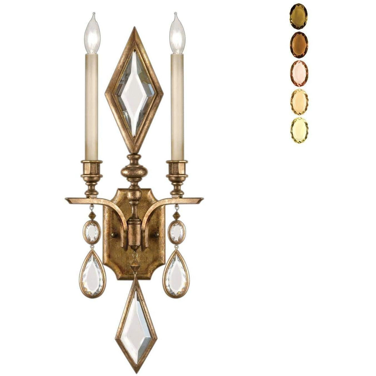Fine Art Handcrafted Lighting - Encased Gems 29-Inch Two Light Wall Sconce - 729150-1ST | Montreal Lighting & Hardware