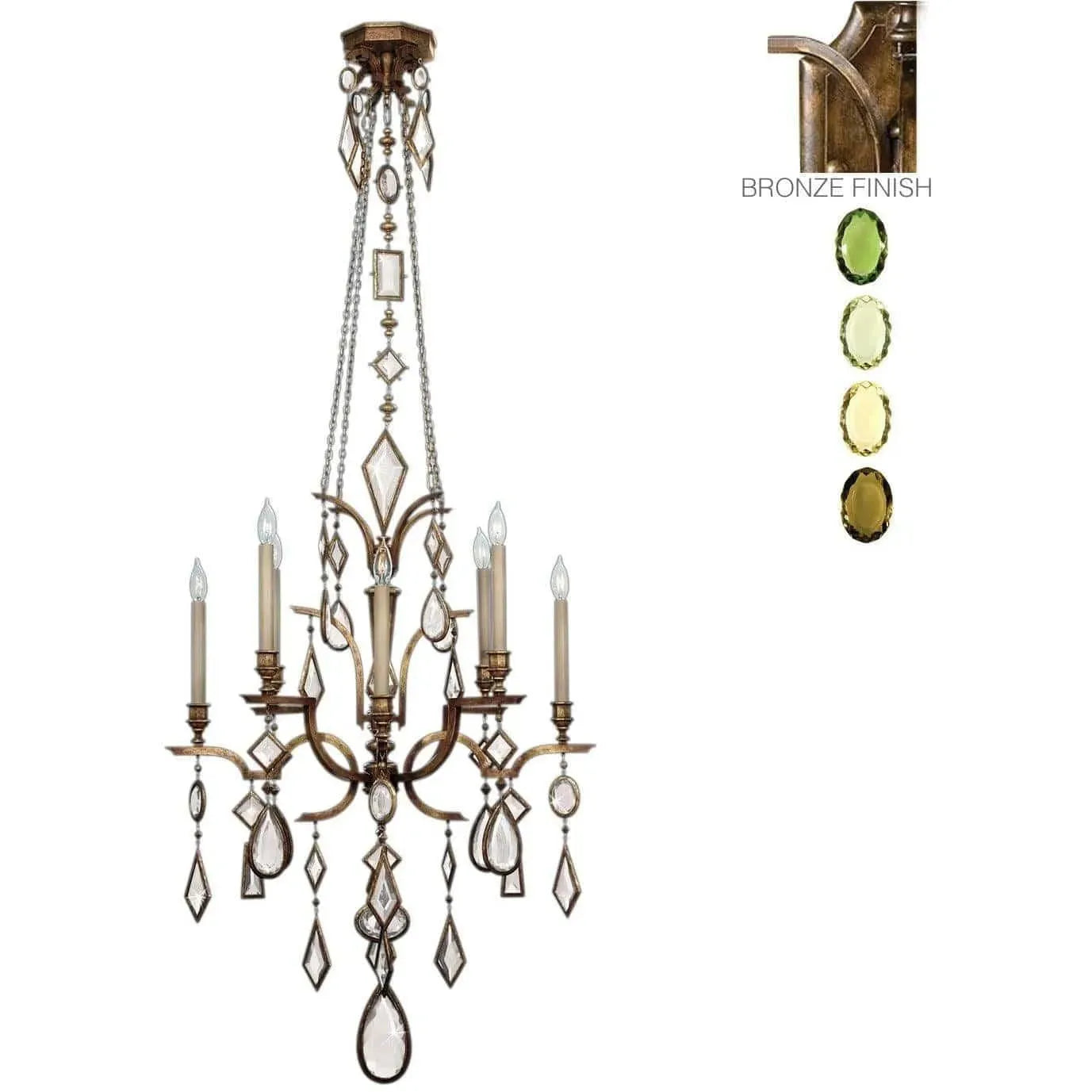 Fine Art Handcrafted Lighting - Encased Gems 31-Inch Eight Light Chandelier - 708640-1ST | Montreal Lighting & Hardware