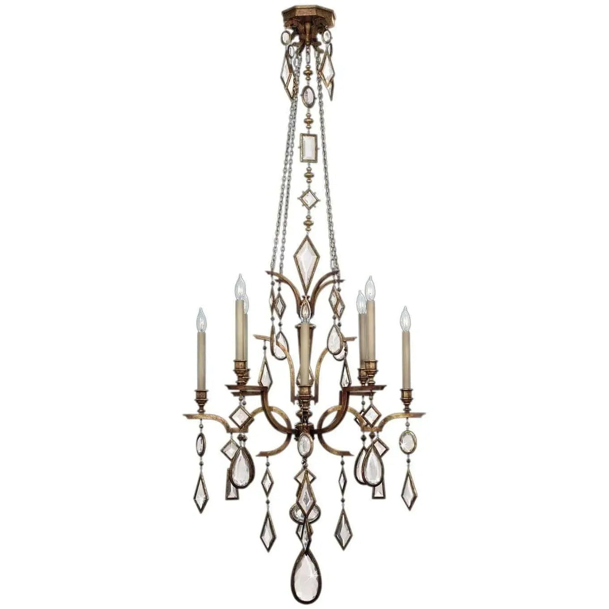 Fine Art Handcrafted Lighting - Encased Gems 31-Inch Eight Light Chandelier - 708640-3ST | Montreal Lighting & Hardware