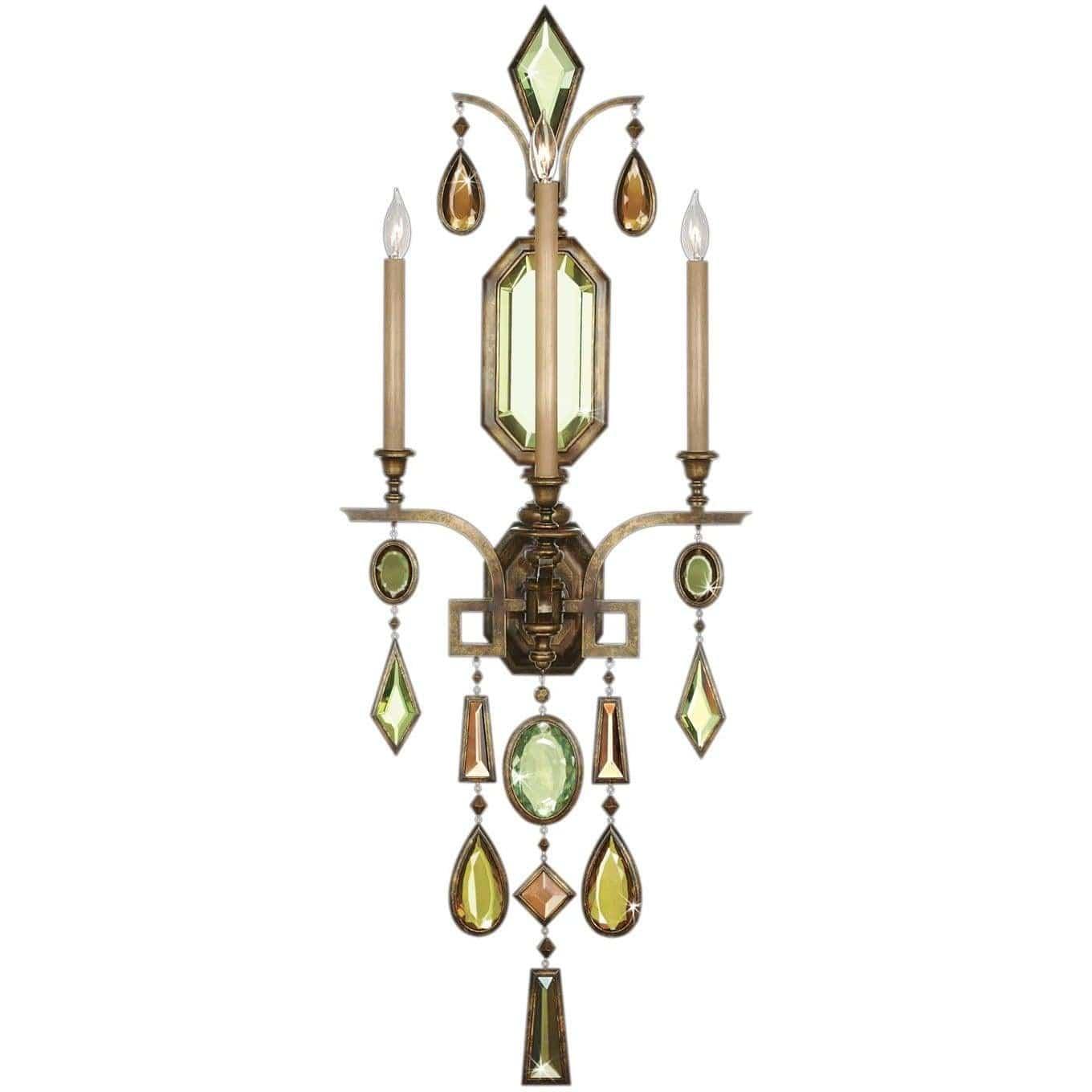 Fine Art Handcrafted Lighting - Encased Gems 49-Inch Three Light Wall Sconce - 710450-1ST | Montreal Lighting & Hardware