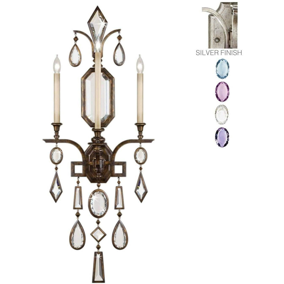 Fine Art Handcrafted Lighting - Encased Gems 49-Inch Three Light Wall Sconce - 726950-1ST | Montreal Lighting & Hardware