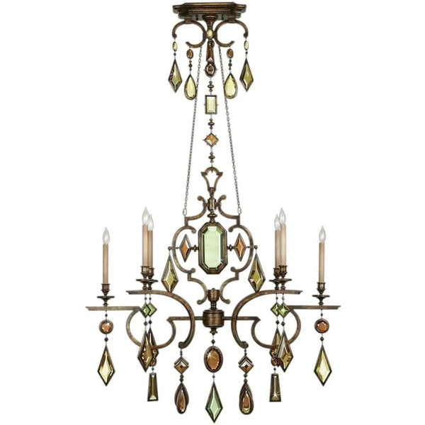Encased Gems 50-Inch Six Light Chandelier