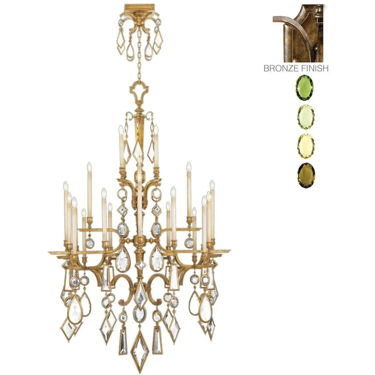 Fine Art Handcrafted Lighting - Encased Gems 53-Inch 24 Light Chandelier - 709440-1ST | Montreal Lighting & Hardware