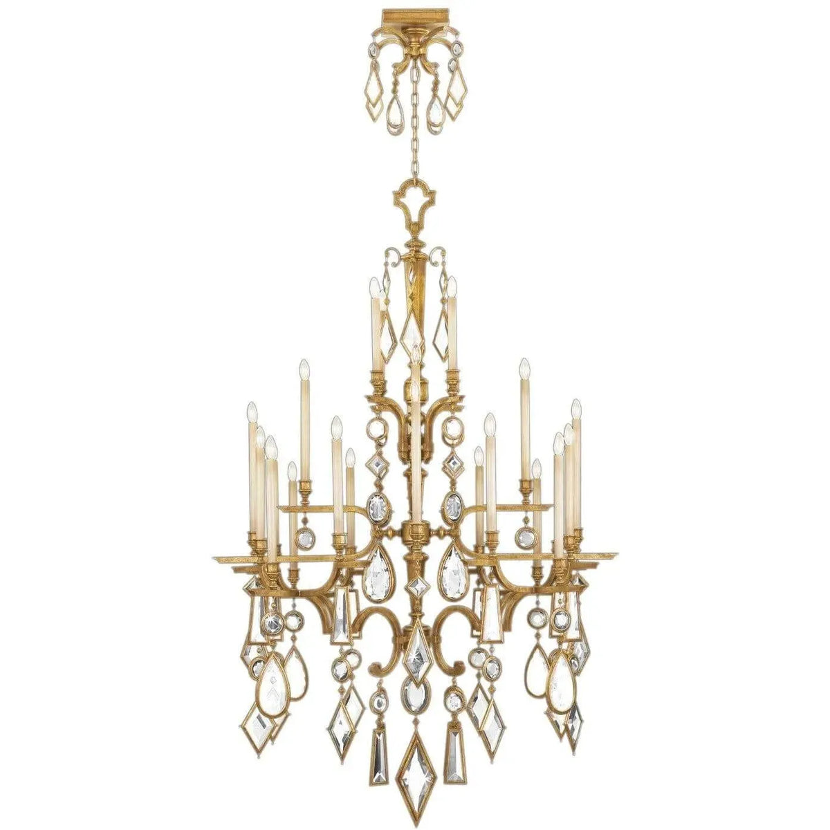 Fine Art Handcrafted Lighting - Encased Gems 53-Inch 24 Light Chandelier - 714640-3ST | Montreal Lighting & Hardware