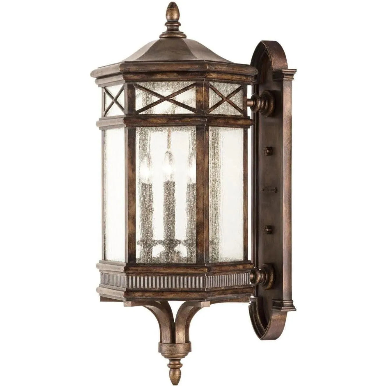 Fine Art Handcrafted Lighting - Holland Park 34-Inch Three Light Outdoor Wall Mount - 837681ST | Montreal Lighting & Hardware