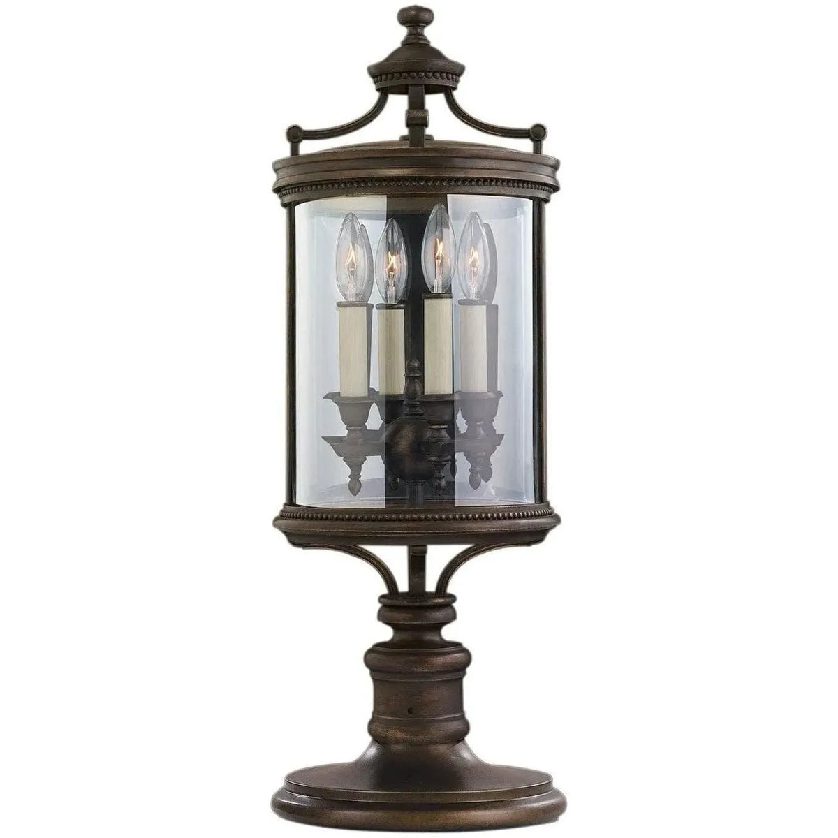 Fine Art Handcrafted Lighting - Louvre 28-Inch Four Light Outdoor Pier/Post Mount - 559483ST | Montreal Lighting & Hardware