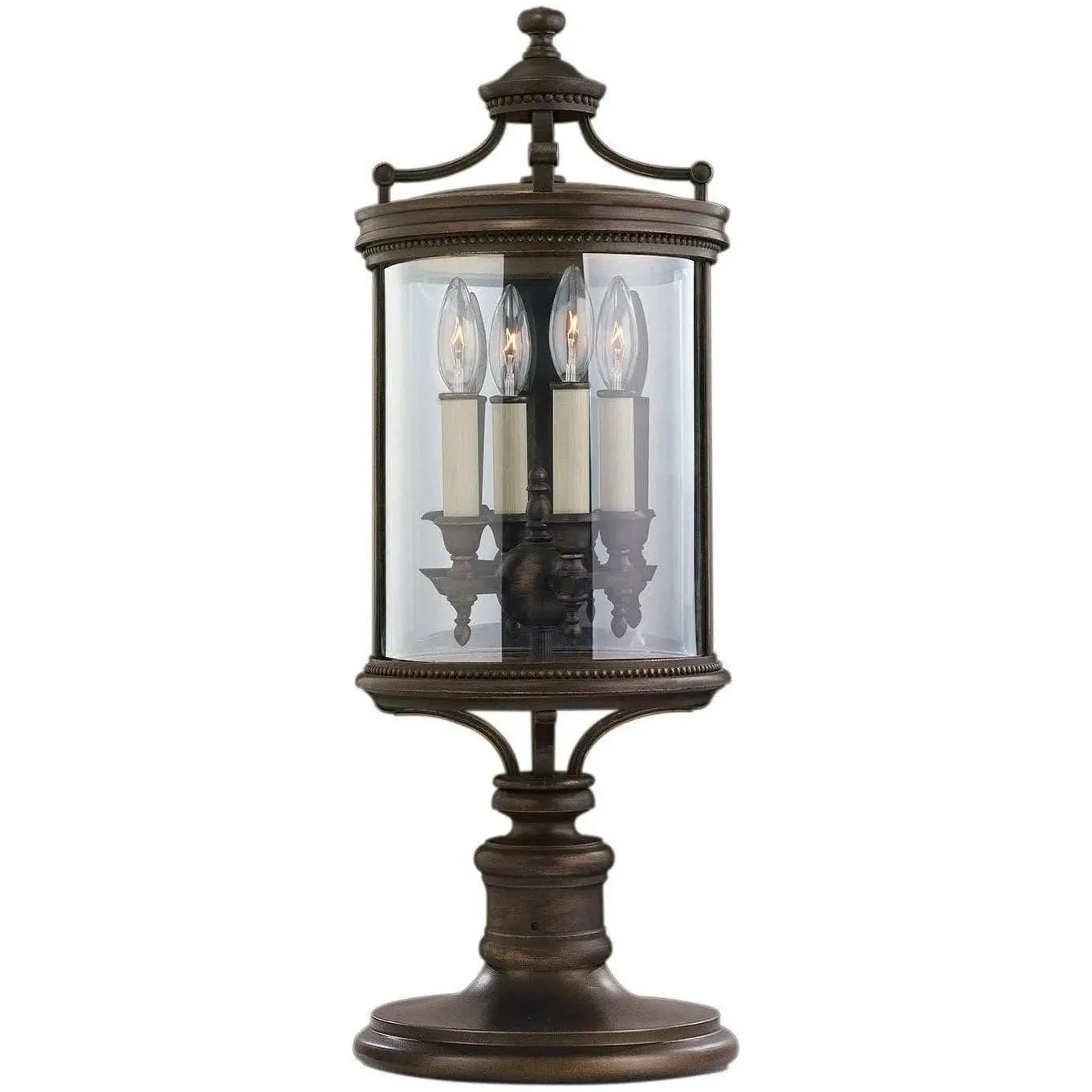 Fine Art Handcrafted Lighting - Louvre 28-Inch Four Light Outdoor Pier/Post Mount - 559483ST | Montreal Lighting & Hardware