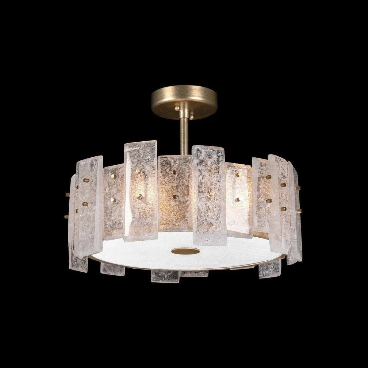Fine Art Handcrafted Lighting - Lunea 22-Inch Three Light Semi-Flush Mount - 910640-2ST | Montreal Lighting & Hardware