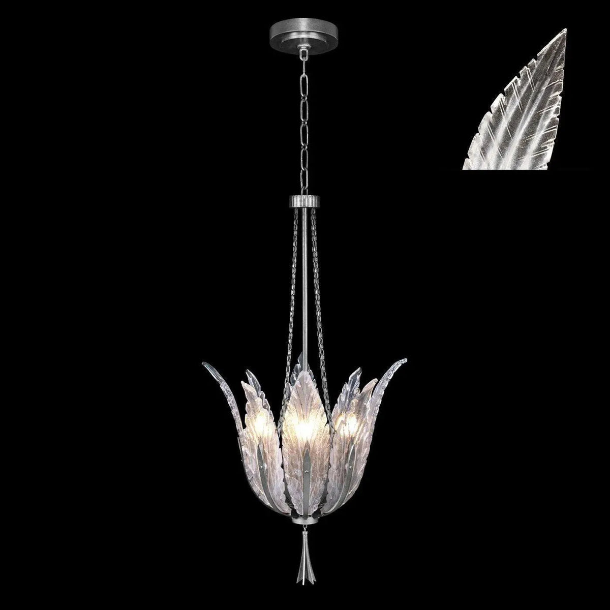 Fine Art Handcrafted Lighting - Plume 17-Inch Four Light Pendant - 893940-11ST | Montreal Lighting & Hardware