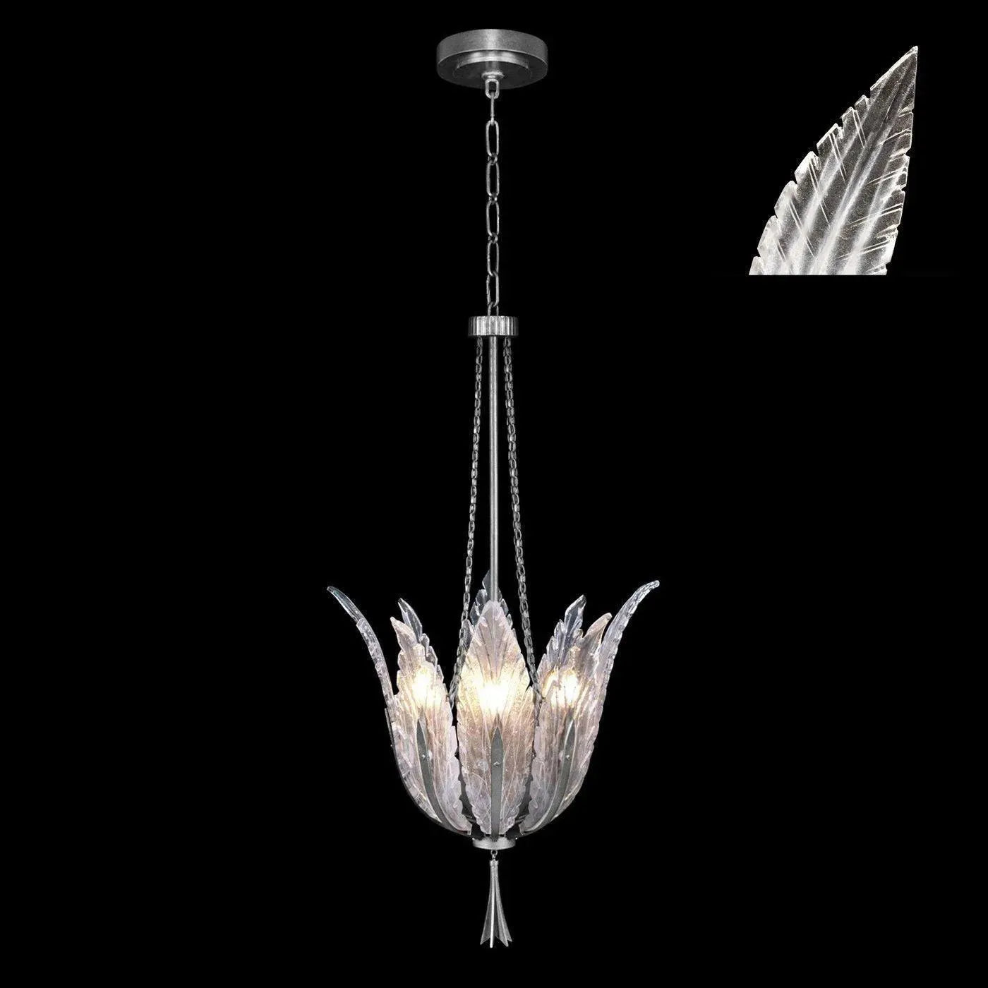 Fine Art Handcrafted Lighting - Plume 17-Inch Four Light Pendant - 893940-11ST | Montreal Lighting & Hardware