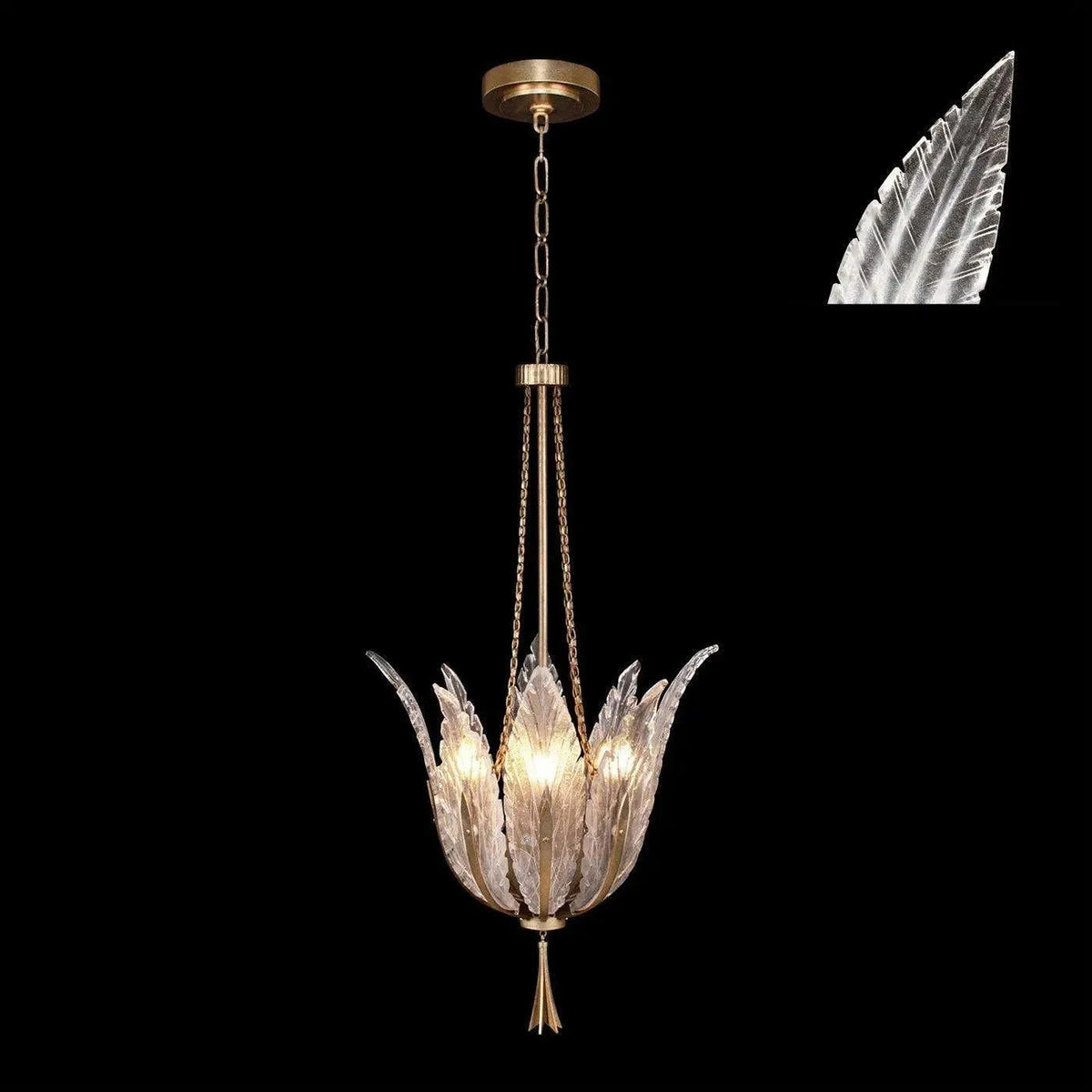 Fine Art Handcrafted Lighting - Plume 17-Inch Four Light Pendant - 893940-21ST | Montreal Lighting & Hardware