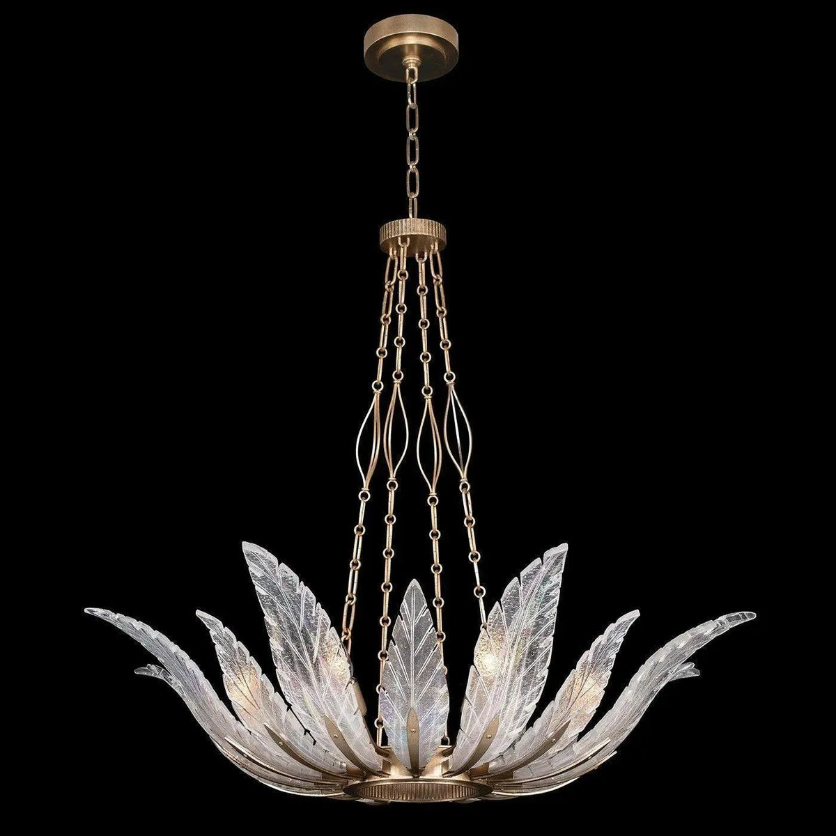 Fine Art Handcrafted Lighting - Plume 39-Inch Eight Light Pendant - 894040-2ST | Montreal Lighting & Hardware