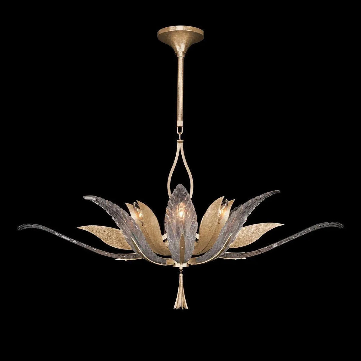 Fine Art Handcrafted Lighting - Plume 40-Inch Eight Light Pendant - 893740-2ST | Montreal Lighting & Hardware