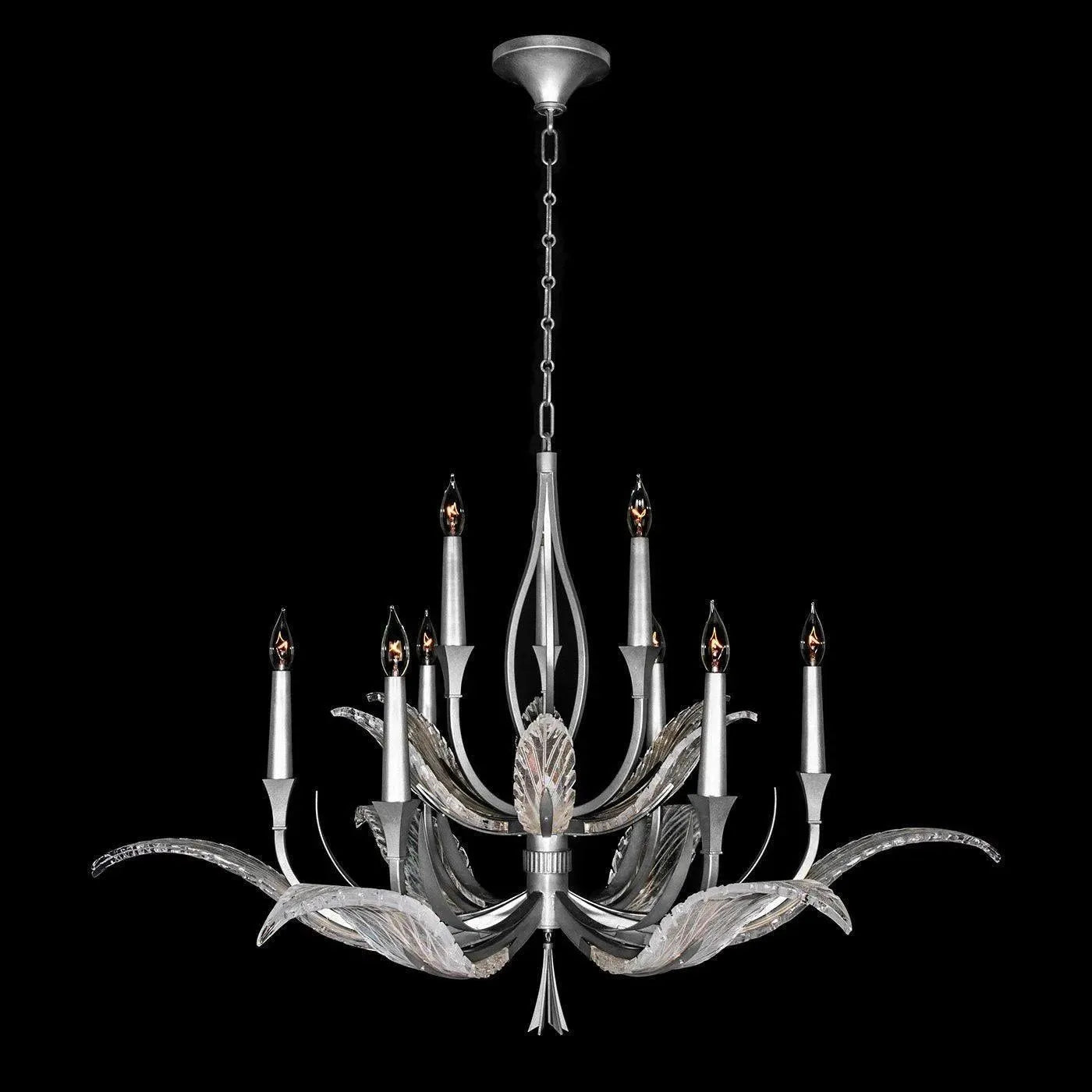 Fine Art Handcrafted Lighting - Plume 45-Inch Nine Light Chandelier - 893640-11ST | Montreal Lighting & Hardware