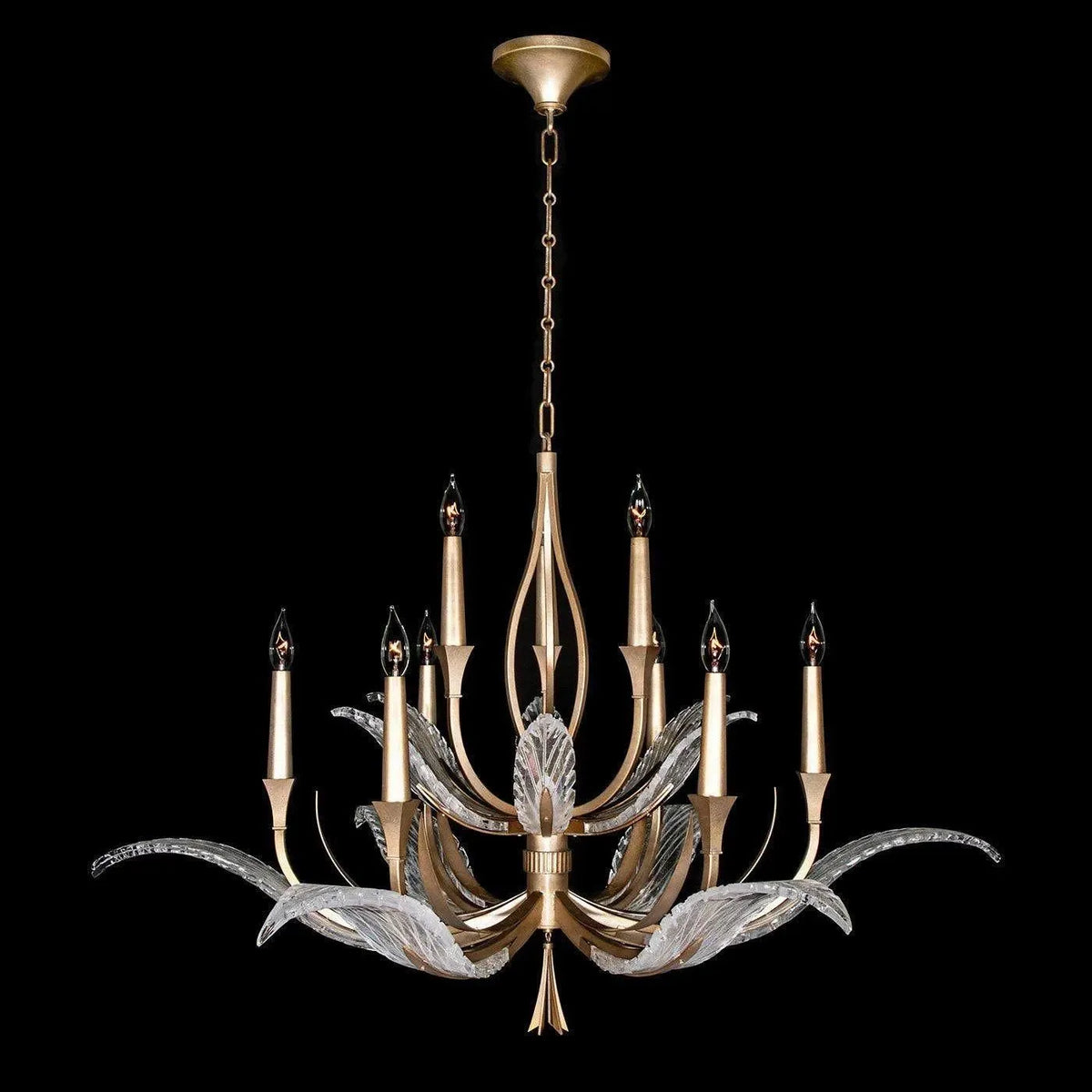 Fine Art Handcrafted Lighting - Plume 45-Inch Nine Light Chandelier - 893640-2ST | Montreal Lighting & Hardware